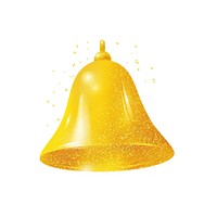 Yellow bell icon white background lampshade lighting.