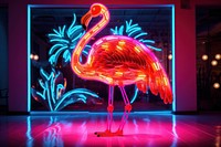 Flamingo light animal neon.
