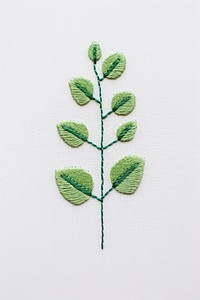 Little plant growth embroidery pattern leaf.