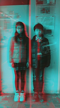 Chinese girl and boy photography portrait footwear.