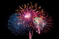 Fireworks colorful on black sky outdoors night illuminated.