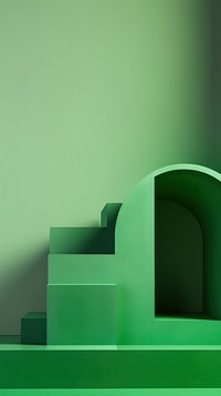 Green architecture staircase building.