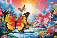 Butterflies butterfly outdoors painting.
