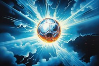 Flying soccer ball backgrounds football sphere.