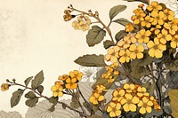 Yellow lantana flower art pattern.