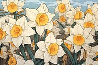 Daffodil flower art backgrounds.