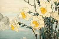 Daffodil flower art painting.