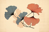 Ginkgo leaf flower art drawing.