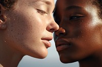 Skin freckle adult women.