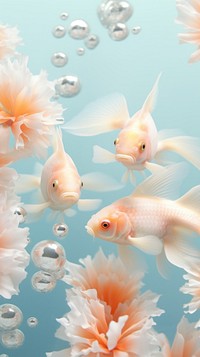 Goldfish animal transparent underwater.