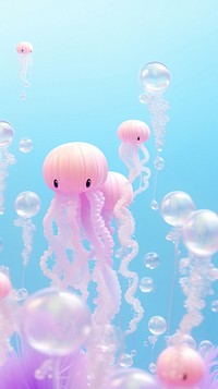 Sea life jellyfish cartoon animal.