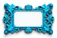 Blue turquoise frame white background.