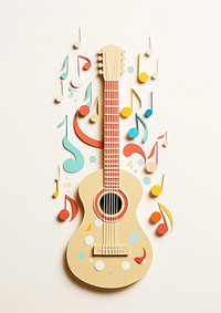Guitar with music notes celebration creativity string.