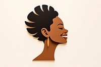Happy black woman portrait art representation.