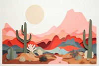 Desert painting art cactus.