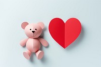 Paper teddy bear heart cute toy.