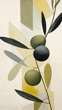 Olive branch painting plant leaf.