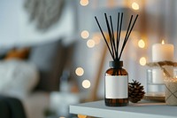 Reed diffuser vase illuminated decoration.