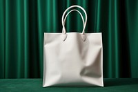2 paper shopping bag handbag green white.