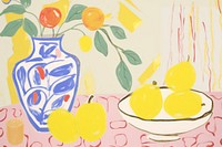 Lemon vase art painting.