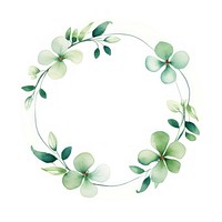 Green border flower circle pattern wreath plant.