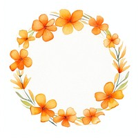 Orange border flower circle pattern wreath petal.