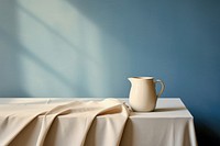 Still life cup tablecloth white.