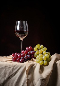 Grapes and wine glasses vineyard drink food.