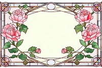 Mosaic roses frame backgrounds pattern flower.