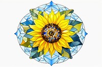 Sunflower mosaic frame art glass inflorescence.