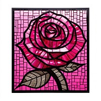 A blank shocking pink rose frame art mosaic glass.