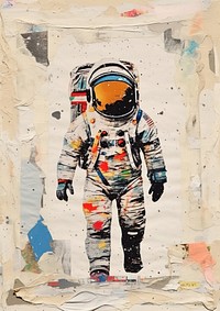 Astronaut art painting collage.