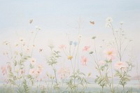 Painting of wildflowers backgrounds outdoors nature.