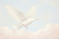 Painting of a white dove bird animal wildlife outdoors.