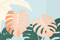Painting of aesthetic monstera leaves backgrounds nature plant.