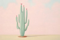 Painting of cactus plant nature desert.