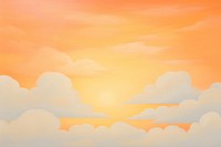 Painting of clouded orange sky backgrounds outdoors nature.