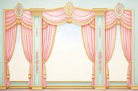 Painting of curtain border architecture furniture elegance.