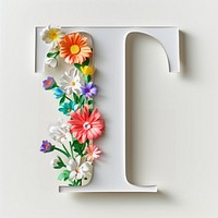 Letter T font flower plant art.