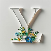 Letter Y font flower text art.
