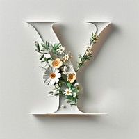 Letter Y font flower plant white.