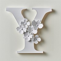 Letter Y font flower white paper.