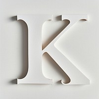 Letter K font white text white background.