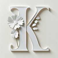 Letter K font flower white text.