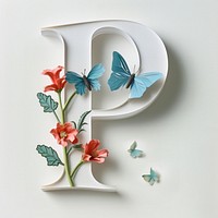 Letter P font flower art creativity.