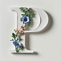 Letter P font flower text floristry.