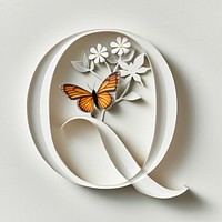 Letter Q font butterfly art invertebrate.