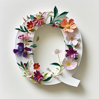 Letter Q font flower plant art.