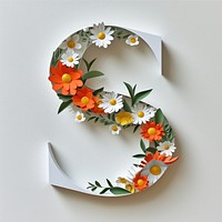 Letter S font flower plant white.