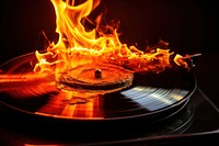 Vinyl fire black flame.